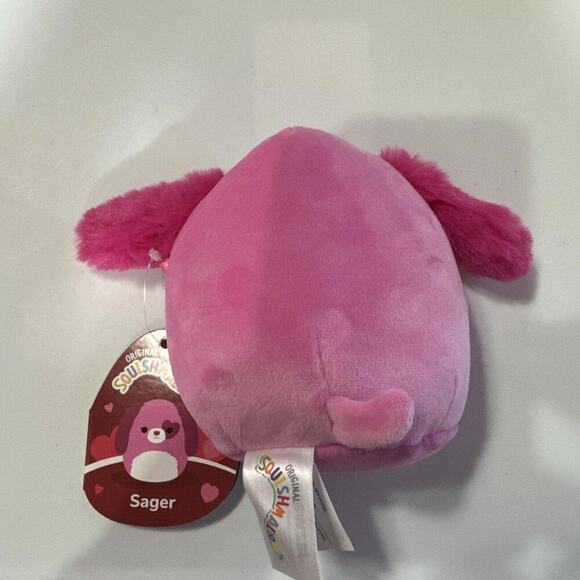 Squishmallow 5" Sager the PINK DOG PLUSH VALENTINES NEW - Picture 2 of 3
